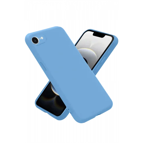 Mey İthalat®  iPhone 16E Kılıf First Silikon - Mavi