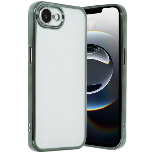 Mey İthalat®  iPhone 16E Kılıf  Lensli Silikon - Yeşil