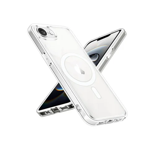Mey İthalat®  iPhone 16E Kılıf Magneticsafe Şeffaf Silikon - Şeffaf