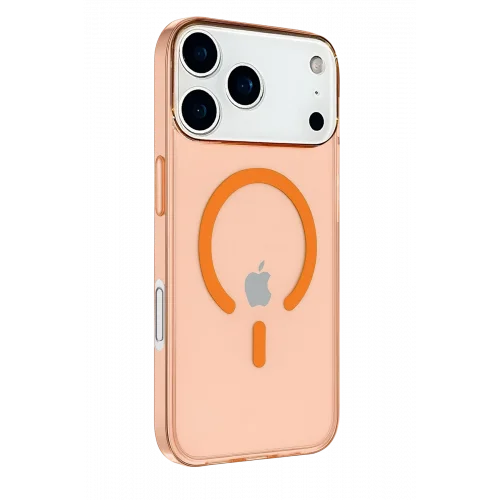 Mey İthalat®  iPhone 17 Pro Kılıf Pc Real Magsafe Kapak - Turuncu