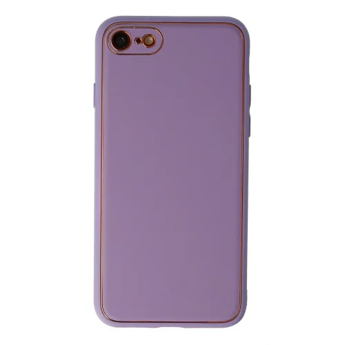 Mey İthalat®  iPhone 7 Kılıf Coco Deri Silikon Kapak - Lila