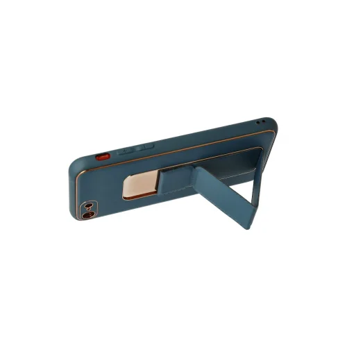 Mey İthalat®  iPhone 7 Kılıf Coco Deri Standlı Kapak - Mavi