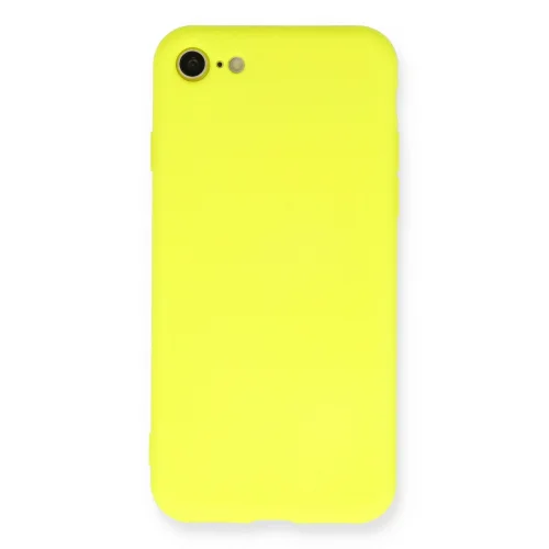Mey İthalat®  iPhone 7 Kılıf Nano içi Kadife Silikon - Sarı