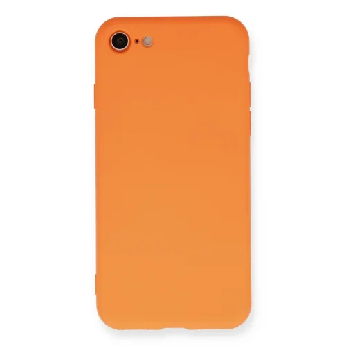 Mey İthalat®  iPhone 7 Kılıf Nano içi Kadife Silikon - Turuncu