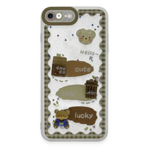 Mey İthalat®  iPhone 7 Kılıf Sweet Desenli Silikon Kapak - Şeffaf