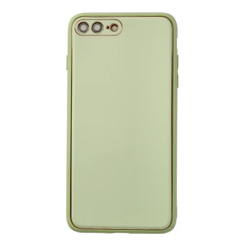 Mey İthalat®  iPhone 7 Plus Kılıf Coco Deri Silikon Kapak - Açık Yeşil