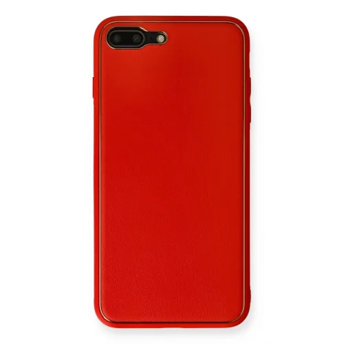Mey İthalat®  iPhone 7 Plus Kılıf Coco Deri Silikon Kapak - Kırmızı