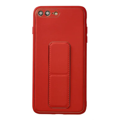 Mey İthalat®  iPhone 7 Plus Kılıf Coco Deri Standlı Kapak - Kırmızı