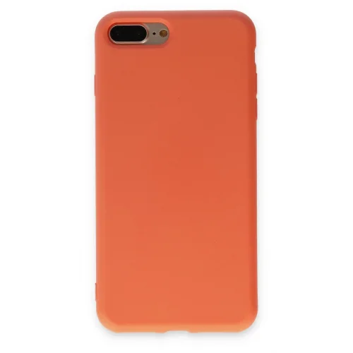 Mey İthalat®  iPhone 7 Plus Kılıf Nano içi Kadife Silikon - Turuncu