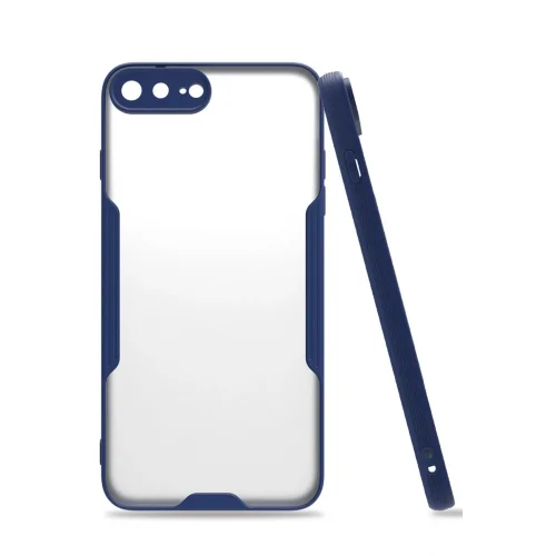 Mey İthalat®  iPhone 7 Plus Kılıf Platin Silikon - Lacivert
