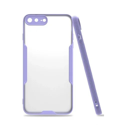 Mey İthalat®  iPhone 7 Plus Kılıf Platin Silikon - Lila