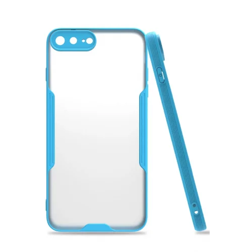 Mey İthalat®  iPhone 7 Plus Kılıf Platin Silikon - Mavi