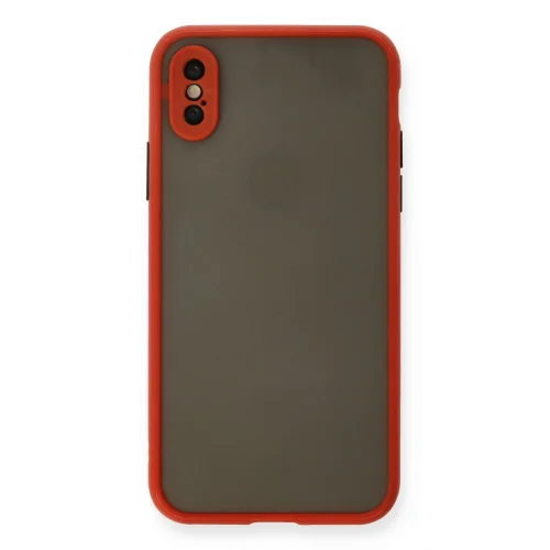Mey İthalat®  iPhone X Kılıf Montreal Silikon Kapak - Kırmızı