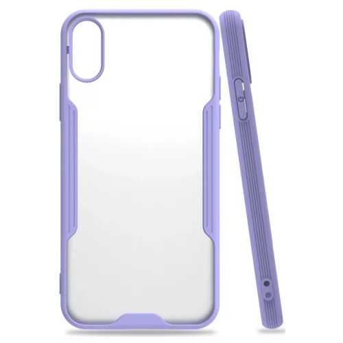 Mey İthalat®  iPhone X Kılıf Platin Silikon - Lila