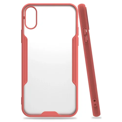 Mey İthalat®  iPhone X Kılıf Platin Silikon - Pembe