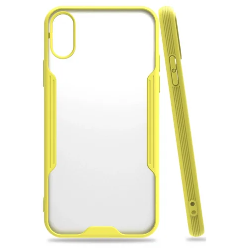 Mey İthalat®  iPhone X Kılıf Platin Silikon - Sarı