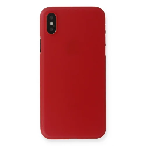 Mey İthalat®  iPhone X Kılıf PP Ultra İnce Kapak - Kırmızı