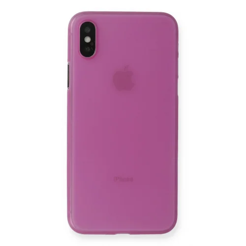 Mey İthalat®  iPhone X Kılıf PP Ultra İnce Kapak - Pembe