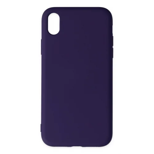 Mey İthalat®  iPhone XR Kılıf Nano içi Kadife Silikon - Mor