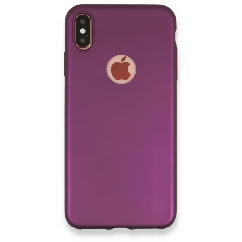 Mey İthalat®  iPhone XS Max Kılıf First Silikon - Mürdüm