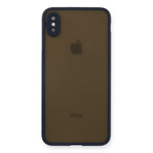 Mey İthalat®  iPhone XS Max Kılıf Montreal Silikon Kapak - Lacivert