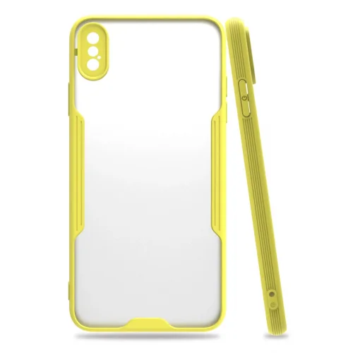 Mey İthalat®  iPhone XS Max Kılıf Platin Silikon - Sarı