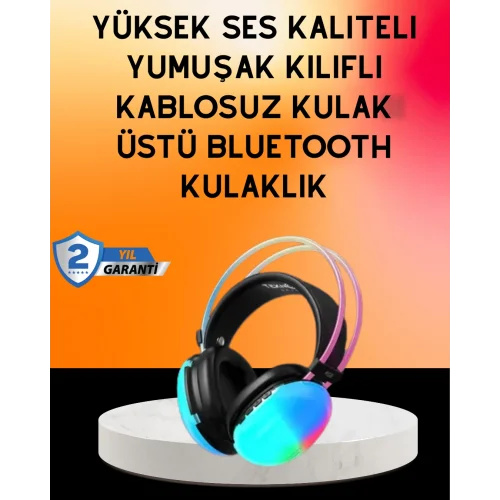 Mey İthalat® IPX4 Suya Dayanıklı Kablosuz Kulak Üstü Gaming Kulaklık