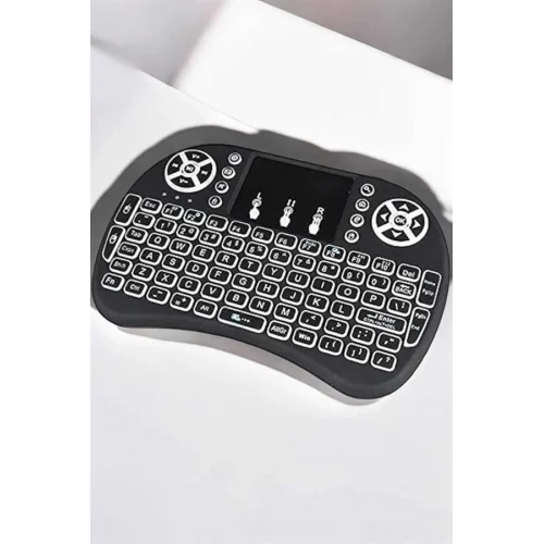 Mey İthalat® Işıklı Kablosuz Mini Q Klavye Tüm Cihazlara Uyumlu