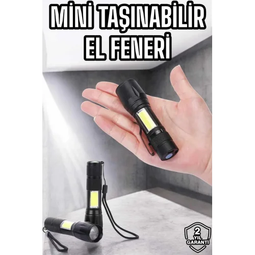 Mey İthalat® Işıldak El Feneri Kamp Lambası Mini Taşınabilir Acil Durum Lambası Fener Led Işık