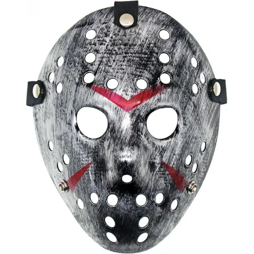 Mey İthalat®    Jason Maskesi Hannibal Maskesi Metal Gümüş Renk 20x25 cm