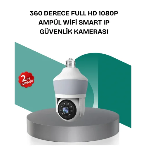 Mey İthalat® Kablosuz 360° Döner Başlıklı Full HD Güvenlik Kamerası