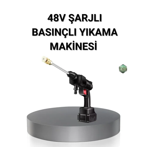 Mey İthalat® Kablosuz Basınçlı Yıkama Makinesi – 48V Güçlü Motor, 2 Pil ve Köpük Hazneli