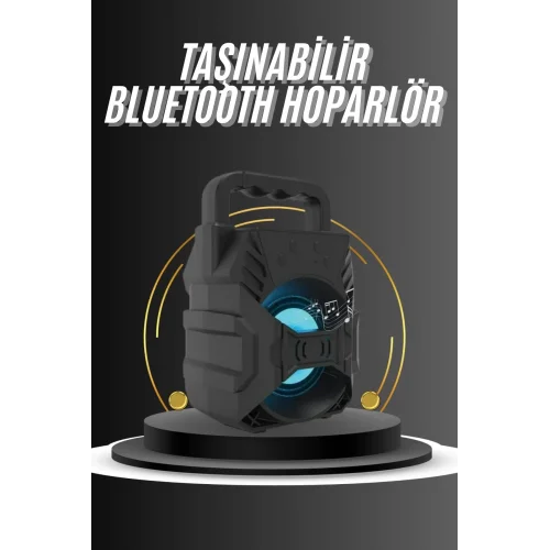 Mey İthalat® Kablosuz Bluetooth Hoparlör Ses Bombası RGB Işıklı Taşınabilir Yüksek Ses Kaliteli