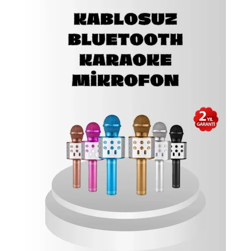 Mey İthalat® Kablosuz Bluetooth Karaoke Mikrofon  Yankı Efektli