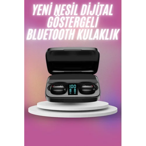 Mey İthalat® Kablosuz Bluetooth Kulaklık Android ve İOS Uyumlu Led Göstergeli Powerbankli
