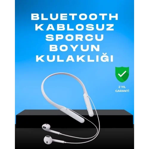Mey İthalat® Kablosuz Bluetooth Kulaklık – Boyun Askılı, 100 Saat Pil Ömrü