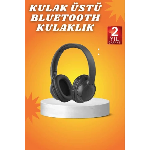 Mey İthalat® Kablosuz Bluetooth Kulaklık Kulak Üstü Mikrofonlu 5.0 Bluetooth ANC Özelliği