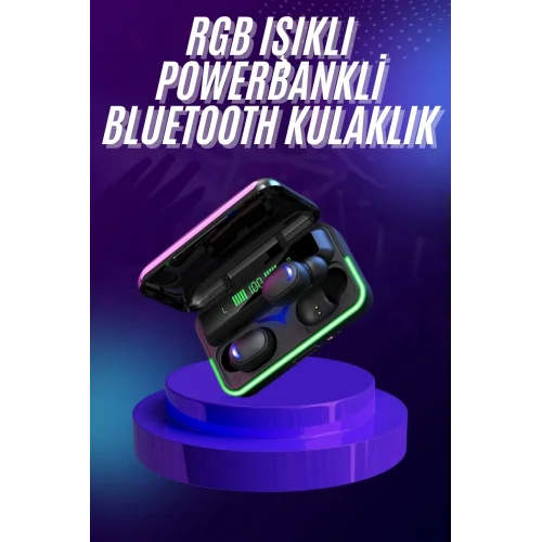 Mey İthalat® Kablosuz Bluetooth Kulaklık Rgb Gaming Oyuncu Kulaklığı Gecikme Önleyici