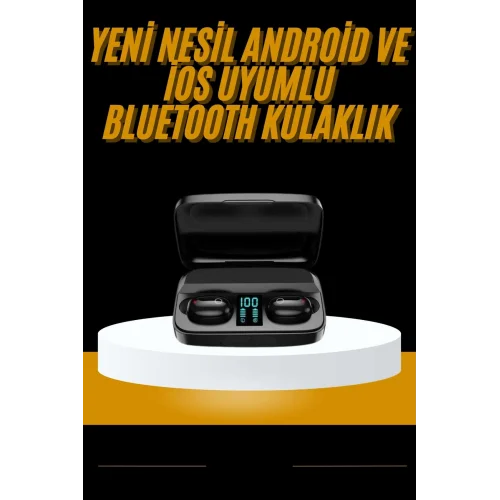Mey İthalat® Kablosuz Dijital Göstergeli Çağrı Cevaplayabilen TWS 5.0 Bluetooth Kulaklık