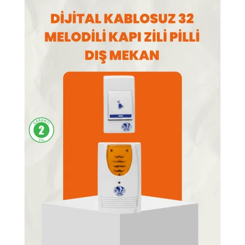 Mey İthalat® Kablosuz Kapı Zili Ev ve Ofis İçin Konforlu Çözüm