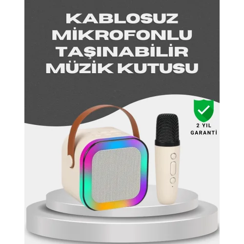 Mey İthalat® Kablosuz Karaoke Mikrofon Hoparlör Seti Güçlü Ses Çıkışı
