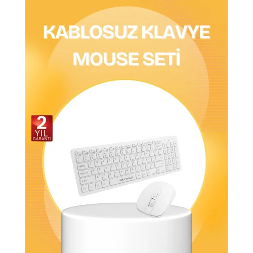 Mey İthalat® Kablosuz Klavye Mouse Takımı - Ergonomik, Sessiz ve Enerji Tasarruflu