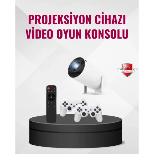 Mey İthalat® Kablosuz Mini Projeksiyon Cihazı Oyun ve Film İçin Taşınabilir Ev Sineması