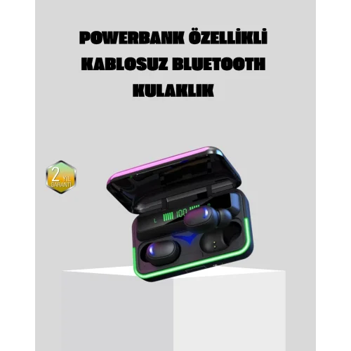 Mey İthalat® Kablosuz Oyuncu Kulaklığı Powerbank Şarj Kutulu RGB 5.1