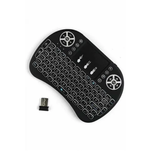 Mey İthalat® Kablosuz Türkçe Q Klavye RGB Işıklı Televizyon Ps3 Dokunmatik Mouse