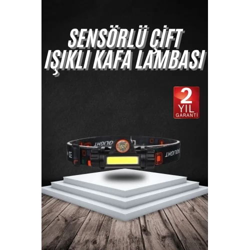 Mey İthalat® Kafa Lambası Çalışma Işığı Süper Parlak Mıknatıslı Lityum Lion Pilli