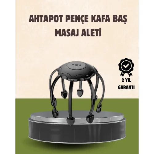 Mey İthalat® Kafa Masaj Cihazı 8 Motorlu 360 Derece Tam Kapsamlı Rahatlatıcı Masaj