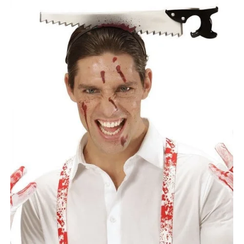 Mey İthalat® Kafaya Saplanmış Halloween Kanlı Testere Şaka Tacı