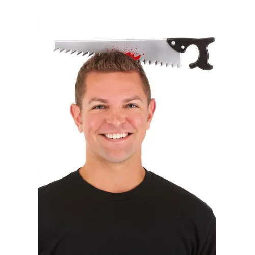 Mey İthalat® Kafaya Saplanmış Halloween Kanlı Testere Şaka Tacı