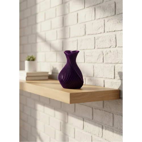 Mey İthalat® Kalpli Mor Mini Vazo 5 cm Dekoratif Masa Üstü Aksesuar